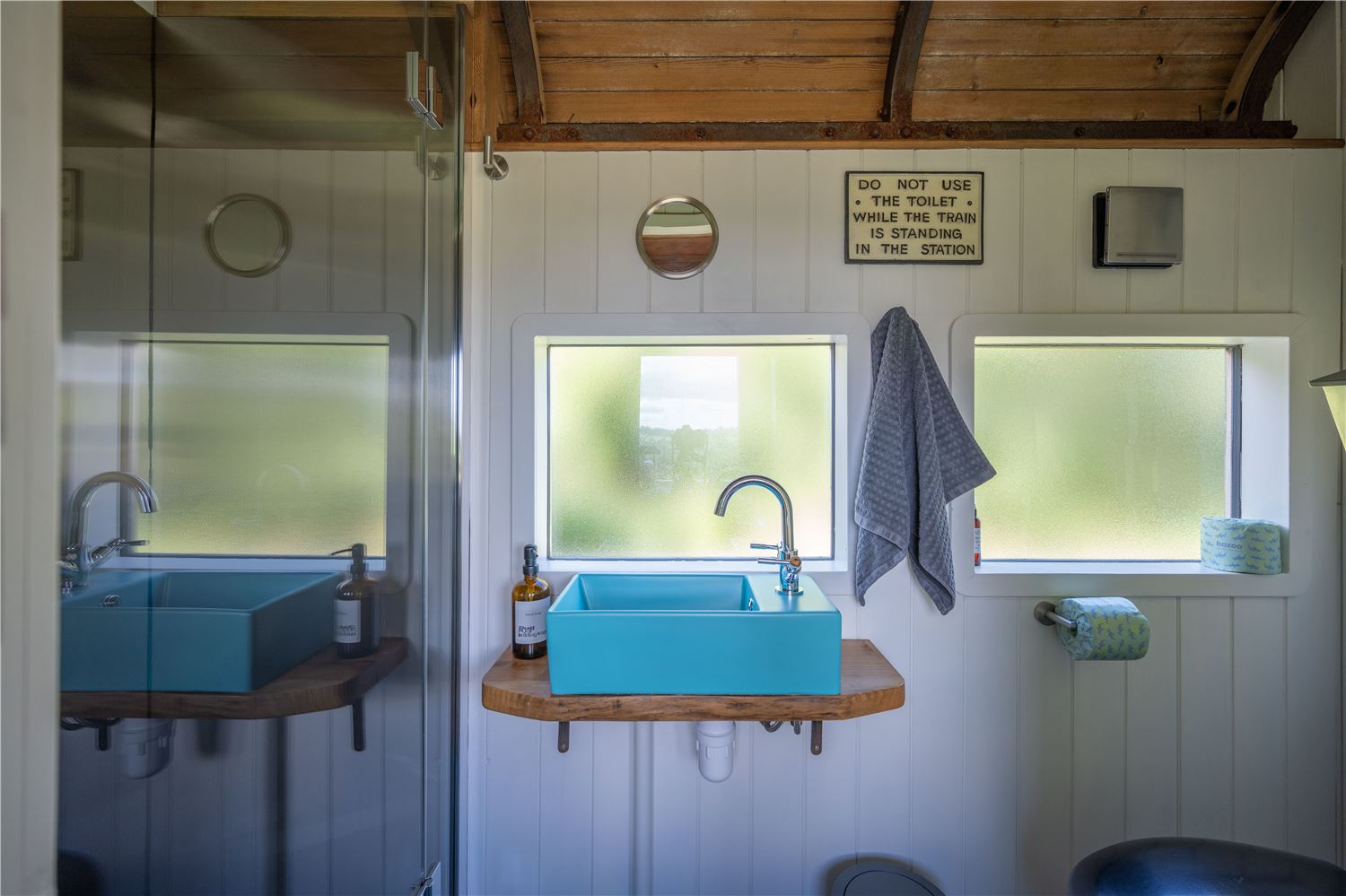 Own bathroom with rainfall shower, luxury glamping - comfier than camping
