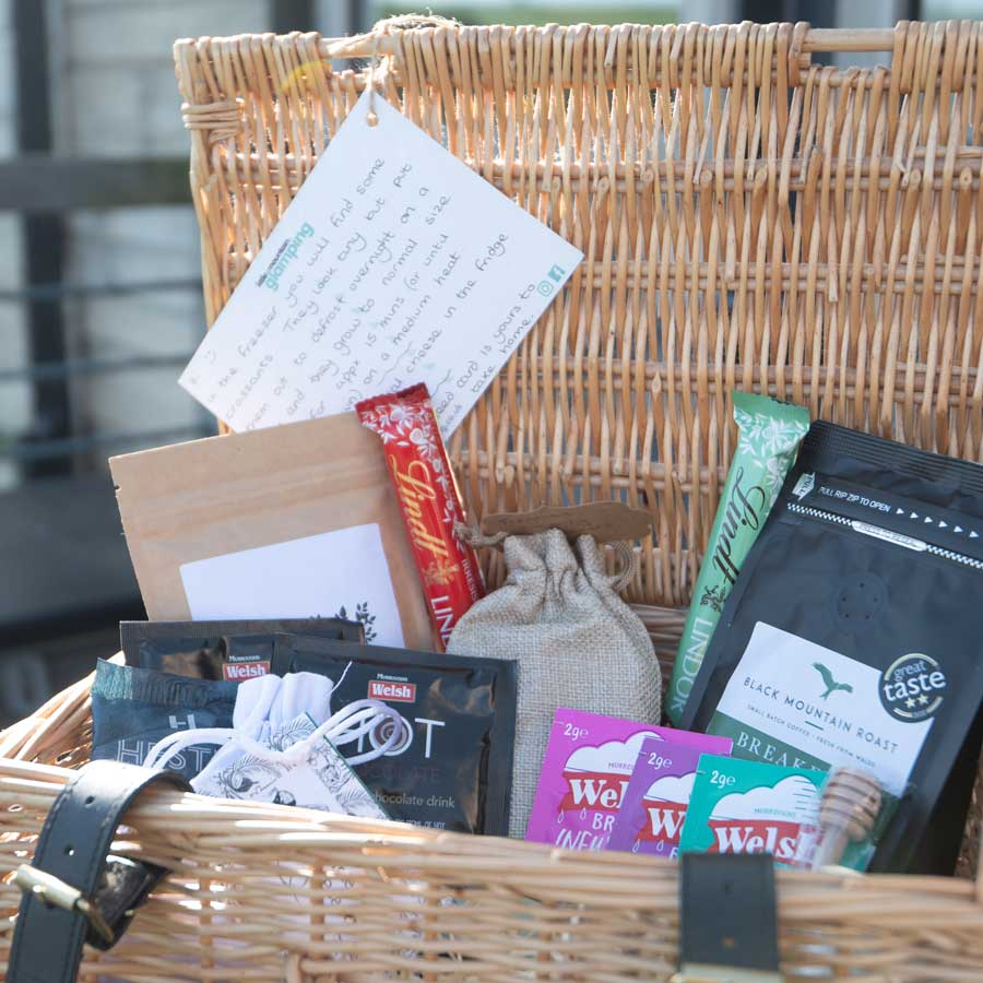 A welcome pack of essentials, an honesty basket stacked with goodies, and a necessities case, in case you forgot your toothbrush! 