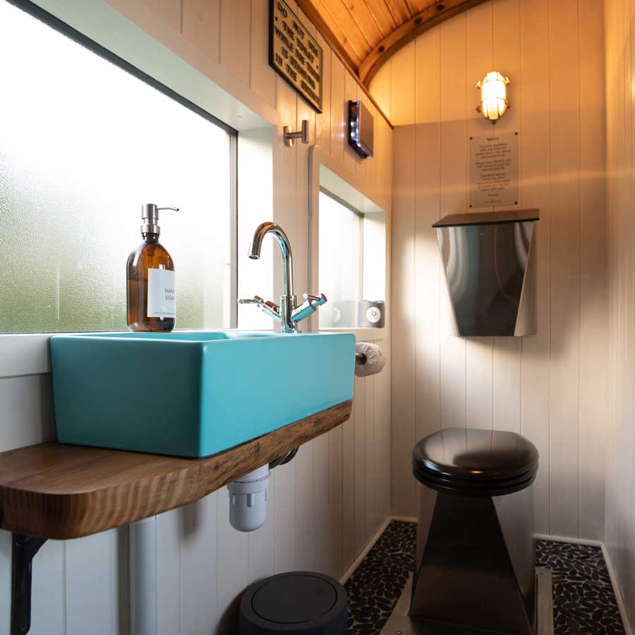 No sharing. Glamping with a private bathroom and rainfall shower